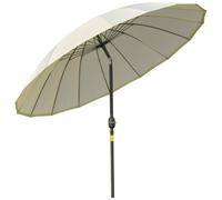 Parasol Inclinable Rond Avec Manivelle M?Tal Fibre De Verre ? 2,55 M Polyester Haute Densit? Beige Beige