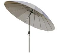 Parasol inclinable rond avec manivelle métal fibre de verre Ø 2,55 m polyester haute densité gris Gris G
