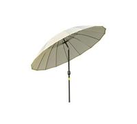 Parasol inclinable rond avec manivelle métal fibre de verre Ø 2,55 m polyester haute densité beige