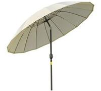 Parasol inclinable rond avec manivelle métal fibre de verre Ø 2,55 m polyester haute densité beige Beige G