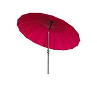 Parasol inclinable rond avec manivelle métal fibre de verre Ø 2,55 m polyester haute densité bordeaux