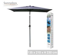 Urban Living SUNNYDAYS PARASOL VILLA VERDE 135X210CM INCLINABLE GRIS ANTHRACITE