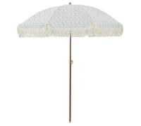 Vidaxl Parasol Gris Et Blanc Ø 160 X 195 Cm Acier