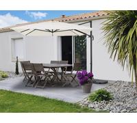 Parasol Jardin Aluminium Ecru 370 X 278 X 261 Cm Blanc