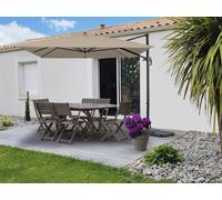 Parasol jardin déporté en aluminium "Sky 4" - 3 x 4 m - Taupe