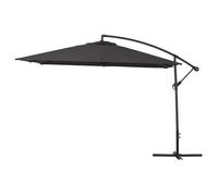 Parasol jardin déporté Alu ""Ilios 3"" - Carré - 3 x3 m - Noir