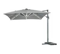 parasol jardin déporté led alu sun 3 luxe - carré - 3 x 3 m - gris