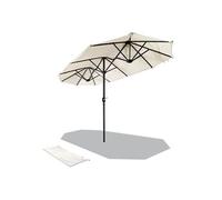 VOUNOT® Parasol de Jardin Double en Aluminium 300x150cm Beige - UV protection 30+