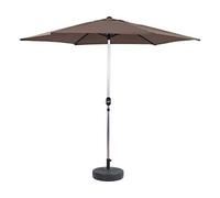 Parasol jardin droit Alu "Sol" - Rond - Ø 3m - Taupe - Avec pied à lester