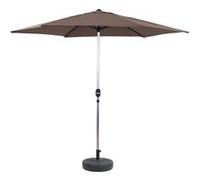 Parasol jardin droit Alu "Sol" - Rond - Ø 3m - Taupe - Avec pied à lester