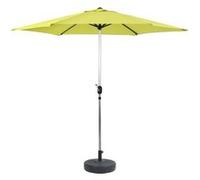 Parasol jardin droit Alu "Sol" - Rond - Ø 3m - Vert - Avec pied à lester