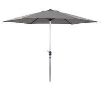 Parasol Jardin Droit Alu Sol - Rond - Ø 3m - Gris