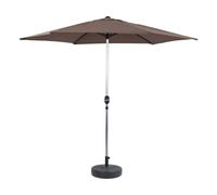 Parasol Jardin Droit Alu "Sol" - Rond - Ø 3m - Gris - Avec Pied À Lester Gris