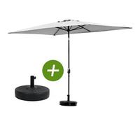 parasol jardin sol 2 - rectangle - 2 x 3 m - gris + dalles à lester incluses