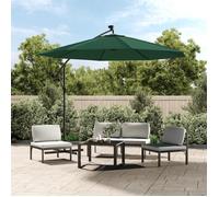 Vidaxl Parasol Avec Éclairage Led 300 Cm Poteau En Métal Vert Vert