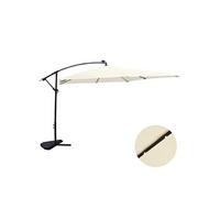 Parasol LED déporté carré 3x3m écru SOLENZARA BULLE