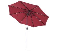 Parasol Lumineux Octogonal Inclinable ? 2,75 X 2,33 M Parasol Led Solaire M?Tal Polyester Haute Densit? 180 G/M? Bordeaux