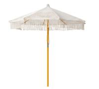 Parasol macramé en polycoton avec toile occultante Ecru 250x250 cm