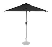 VONROC Parasol déporté Magione - Premium 270x135cm - Parasol de Balcon - Demi-Rond Noir/Anthracite - Installation Facile - Protection UPF 50+ - Housse Incluse