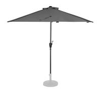 VONROC Parasol déporté Magione - Premium 270x135cm - Parasol de Balcon - Demi-Rond Gris - Installation Facile - Protection UPF 50+ - Housse Incluse