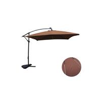 Concept Usine - Parasol déporté Solenzara Néon Chocolat à LED 3x3 m carré marron