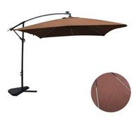 Concept Usine - Parasol déporté Solenzara Néon Chocolat à LED 3x3 m carré marron