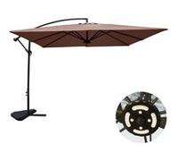 Solenzara parasol marron déporté carré 3 x 3 m led