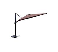 Parasol marron déporté rectangle 3 x 4 m rotatif à 360 CESARE