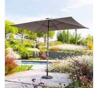 Parasol droit rectangulaire ""Loompa"" ardoise 3x2m en aluminium - Hespéride