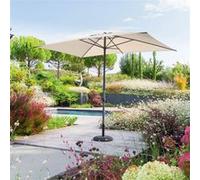 Parasol droit rectangulaire inclinable ""Loompa"" blé 2,5x2,5m - Hespéride - Blé