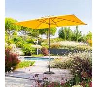 Parasol mat central 2x3 m - HESPERIDE - Loompa - Mât droit - Aluminium - Jaune moutarde