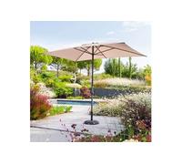 Parasol droit rectangulaire ""Loompa"" taupe 3x2m en aluminium - Hespéride