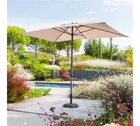 Parasol droit rectangulaire ""Loompa"" taupe 3x2m en aluminium - Hespéride