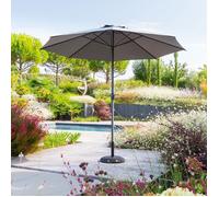 Parasol mat central rond 3m Loompa ardoise Hespéride