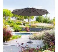 Parasol mat central rond 3m Loompa ardoise Hespéride