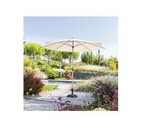 Parasol mat central rond 3m Loompa argile / blé Hespéride