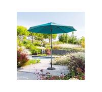 Parasol droit rond ""Loompa"" bleu canard 3m en aluminium - Hespéride