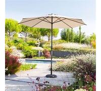 Parasol mat central rond 3m Loompa taupe Hespéride
