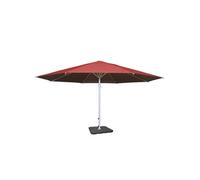 Parasol Meran II, gastronomie, Ø 5m polyester,poteau alu, 28 kg rouge avec support