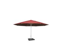 Parasol Meran Ii, Gastronomie, Parasol Pour Marché, Ø 5m Polyester,Poteau Alu,Blanc 28 Kg Rouge Avec Support Rouge