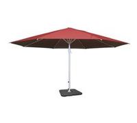 Parasol Meran II, gastronomie, Ø 5m polyester,poteau alu, 28 kg rouge avec support