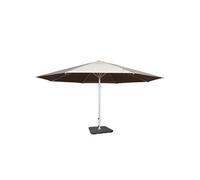 Parasol Meran II, gastronomie, Ø 5m, poteau alu, 28 kg crème-beige avec support