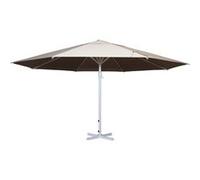 Parasol Meran Ii, Gastronomie, Parasol Pour Marché, 5m, Poteau Alu Blanc 28 Kg Crème-Beige Sans Support Gris