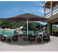 Parasol Meran II, gastronomie, Ø 5m, poteau alu,blanc 28 kg anthracite