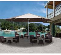 Parasol Meran Ii, Gastronomie, Parasol Pour Marché, 5m, Poteau Alu Blanc 28 Kg Crème-Beige Sans Support Gris