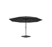 Parasol Meran Pro, Parasol Pour Marché Sans Volants, Ø 5m Polyester/Alu 28 Kg Anthracite Avec Socle Gris