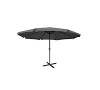 Parasol Meran Pro, Parasol Pour Marché Avec Volants Ø 5m Polyester/Alu 28 Kg Anthracite Sans Socle Gris