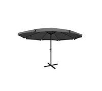 Parasol Meran Pro, Parasol Pour Marché Avec Volants Ø 5m Polyester/Alu 28 Kg Anthracite Sans Socle Gris