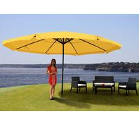Parasol Meran Pro, Parasol De Marché Gastronomique Avec Volant Ø 5m Polyester/Alu 28kg Jaune Sans Support Jaune