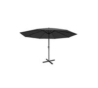 Parasol Meran Pro, Parasol Pour Marché Sans Volants Ø 5m Polyester/Alu 28 Kg Anthracite Sans Socle Gris